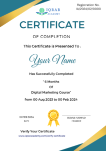 digital marketing course certificate